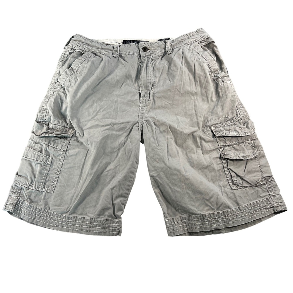 BKE Casuals Irwindale Mens Cargo Shorts Slate Gray 36 Cotton Y2K